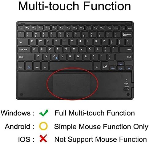 Wireless Bluetooth screen mouse Keyboard with Multi Touchpad, Touch Keyboard for Windows,win 8,9,10 / Android Tablet PC/ Galaxy Tab S Tab A Tab S2&amp; Smart Phone (9 inches Black)