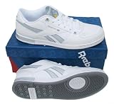 New Reebok CL Hialeah Leather Trainers white / silver grey / yellow