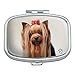 Yorkie Yorkshire Terrier Dog Red Bow Rectangle Pill Case Trinket Gift Box