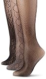 Nine West Women’s 3 Pack Animal Trouser Socks, Black, One Size