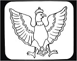 Decorated Mouse Pad with "black and white", Poland, Europe, emblem, eagle, design, bird