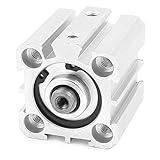 uxcell エアシリンダ アルミニウム材質 アルミハウジング シングルロッド KSDA25x20