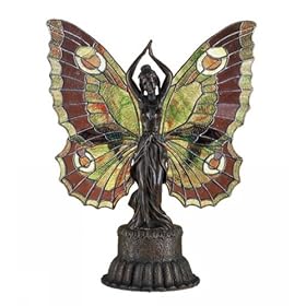 Meyda Tiffany 48018 Accent Lamp, Mahogany Bronze Finish with Stained Art