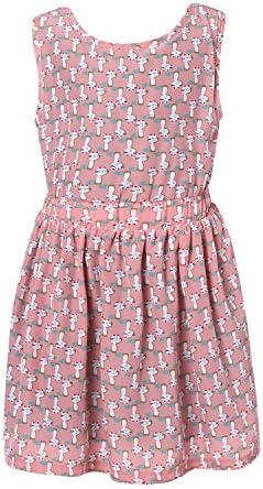 Richie House Little Girls' Happy Patterned Cats Dress RH0203-5/6-FBA