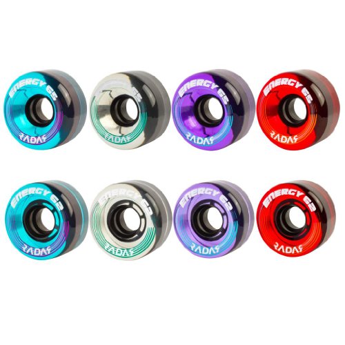 Sale!! Radar Energy Crystal Clear Outdoor Quad Roller Skate Wheels by Riedell