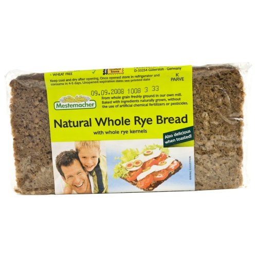 Natural Whole Rye Bread (Kosher K-Parve) by Gourmet Food Store