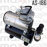 Airbrush Kompressor AS-186 Neues Modell Kolbenkompressor Ölfrei 3 Liter Luftbehälter / Luftspeicher Airbrush Kompressor AS-186 Neues Modell Kolbenkompressor Ölfrei 3 Liter Luftbehälter / Luftspeicher