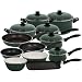 Magefesa Provence Green Gloss Enamel On Steel 16 and 2 Piece, Cookware Set