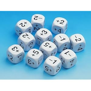 School Smart Positive and Negative Number Dice - Grades 4-8 - Set of 12