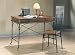 Traditional Style Pine Wood and Metal Desk Chair Set