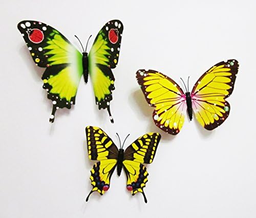 Durang 3D Butterfly 12PCS for £¨Blue,Red, Green, Yellow, Rose Red£©Stickers Making Stickers Wall Stickers Crafts Butterflies