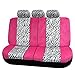 FH-FB121115 Zebra Prints Car Seat Covers, Airbag ready and Split Bench, Pink / White color
