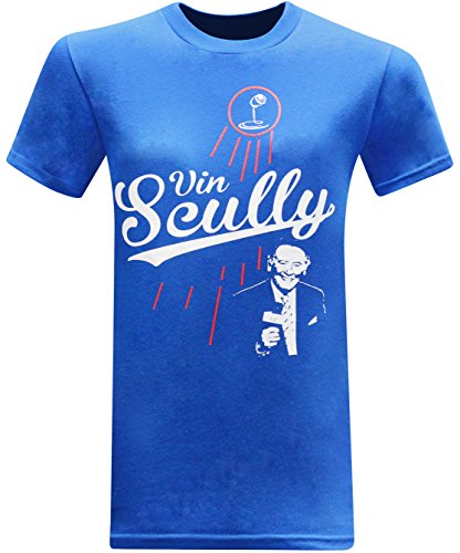 Vin Scully Baseball Hall of Fame Broadcaster Men's T-Shirt - (Dodgers Blue) - L
