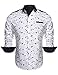 Coofandy Men's Turn-down Neck Printing Long Sleeve Shirt