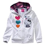Girls' Hello Kitty White Long-Sleeve Hoodie Sweatshirt M
