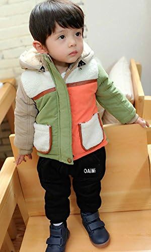 Jiaka Little Boys Winter Thicker Fleece Hooded Padded Cotton Spell Color