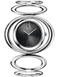 Calvin Klein Stainless Steel Round Black Dial Womens Watch - K1P23102