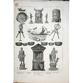 Pompeii Italy Rome Relics Antiquities Old Print 1883