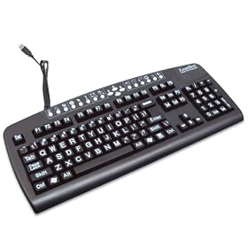 ZoomText Large Print Keyboard Black Keys with White Print