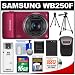 Samsung WB250F Smart Wi-Fi Digital Camera (Red) with 16GB Card & Reader + Battery + Case + Tripods + Accessory Kit