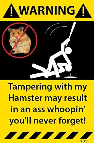 Hamster Warning Sticker Assorted 3 Pack Decal 281-282-283