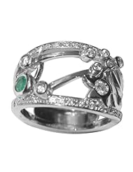 Collection "Constellation Taurus", 18k White Gold,Emerald, Natural White Diamonds