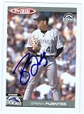 Brian Fuentes Autographed/Hand Signed MLB Baseball Card (Colorado Rockies) 2004 Topps Total #332