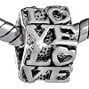 Dice Shaped Love European Bead Fits Pandora Charm Bracelet