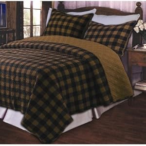 Western Plaid Brown Quilt Set