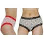 2 Pack: Womens lace hipster brief panties. Very sexy underwear with laced waistband and lined crotch. (Size: 3XL)
