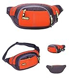 POTOJP アウトドア 軽量 ナイロン 防水 ウエストバッグ 運動ポケット便利 調節可 登山/旅行/ハイキング /スポーツ/自転車 男女兼用 8色選択可 (オレンジ)