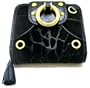 Juicy Couture Black Croc Embossed Velour French Wallet