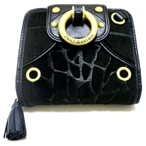 Buy Juicy Couture Black Croc Embossed Velour French Wallet by Juicy Couture