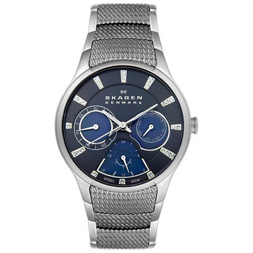 Skagen Women's 745SMXM Steel Collection Crystal Accented Textured Stainless Steel Watch