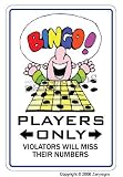 BINGO PLAYER ~Novelty Sign~ card chips players gift