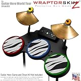 Zebra Stripes Skin by WraptorSkinz fits Guitar Hero 4 World Tour Drum Set for Nintendo Wii, XBOX 360