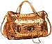 Oryany Handbags Carrie Metallic Croc-Print Pouchette,Bronze/Platina/Silver,one size