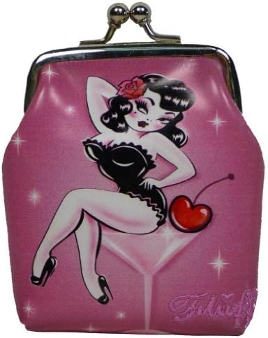 Fluff Cherry Martini Kiss Lock Coin Purse