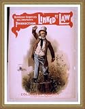 Historic Framed Theater Poster (M), Hennessy Leroyles big dramatic production Linked by law