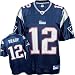 Tom Brady Jersey: Reebok Navy Replica #12 New England Patriots Jersey - Large
