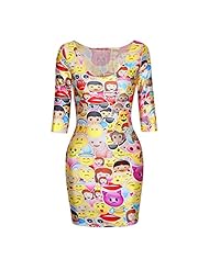 Sexy Animal Print Elbow Length Sleeves Elasticized   Waistline Polyester Round Neck Bodycon Dress/Club Dress 
