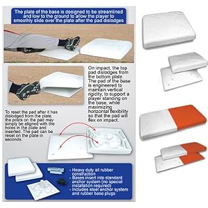 Buy Champro Concept 3000 Dislodging Baseball Base Set WHITE AND ORANGE WHITE SET OF 3 BASES