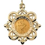 14K Yellow Gold St. Christopher Medal - 26.00x28.50mm
