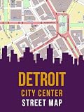 Detroit, Michigan City Center Street Map (Downtown, Midtown, New Center)