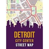 Detroit, Michigan City Center Street Map (Downtown, Midtown, New Center)