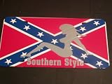 Southern Style #1 Confederate Flag License Vanity Plate