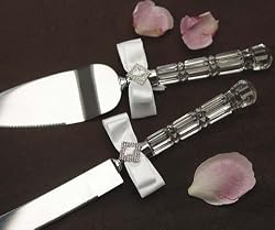 Pure Elegance in Wedding White Cake Serving Set