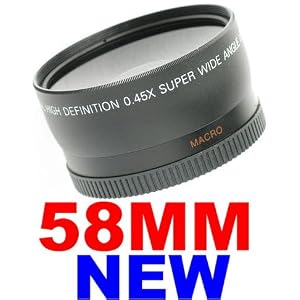 58mm 0.45x WIDE Angle LENS ~INCLUDING LENS BAG~ for Canon Rebel T1I XT XS XSi XTi + MORE! 58 MM