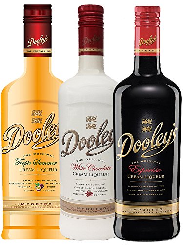 Dooleys-Mix 3 x 0,7 Liter Espresso Likör, Tropical und White Chocolate mit Wodka Dooleys-Mix 3 x 0,7 Liter Espresso Likör, Tropical und White Chocolate mit Wodka