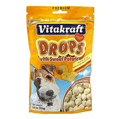VitaKraft Dog Drops with Sweet Potato Treat, Dog Snacks, 8.8 Ounce Pouch